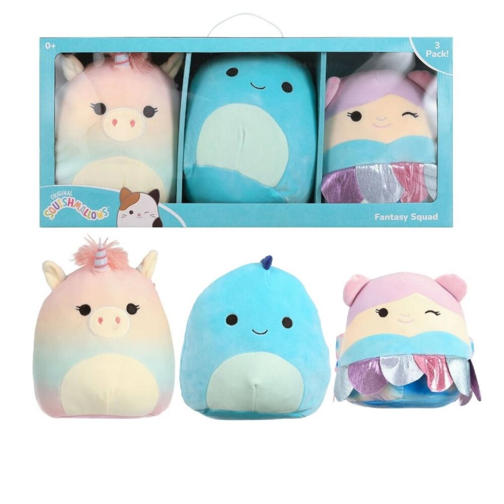 NEW SQUISHMALLOWS PLUSH BUNDLE FANTASY SQUAD Gretti Bebb Bevalee GIFT SET Lot - Picture 1 of 12